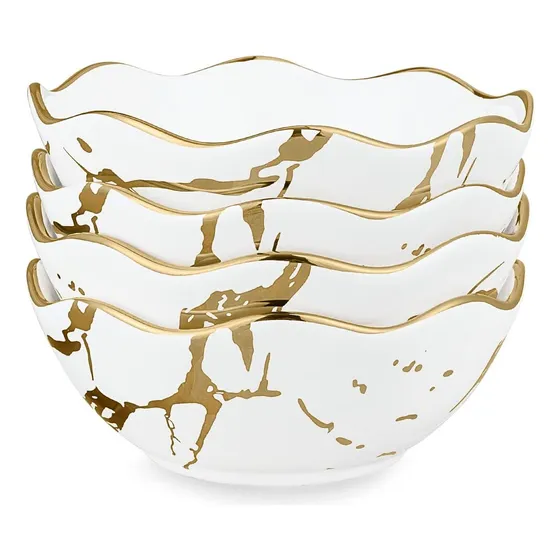 Tazón De Sopa De Mármol De Oro De Oro De Fanquare, Tazones