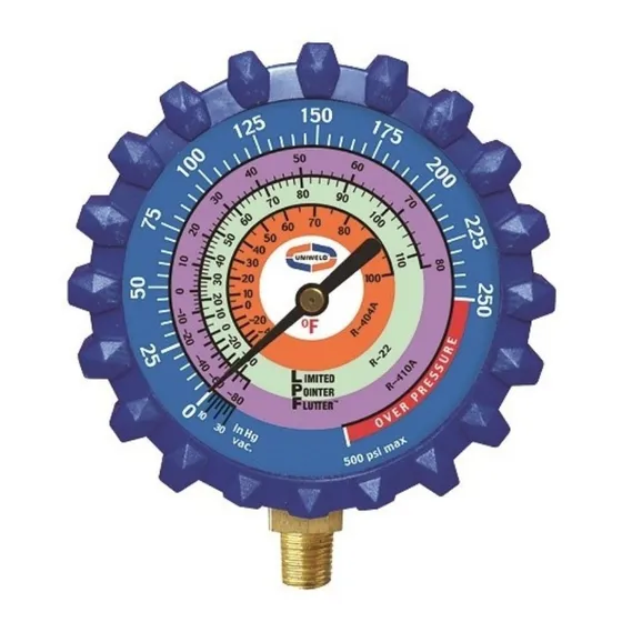 Reloj Para Manómetro De Baja Uniweld R410, R404 Y R22