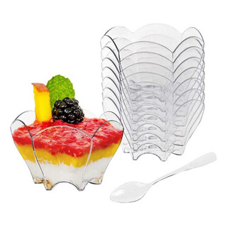 50pcs Estándar Cupcake Taza De Helado Taza De Postre+cuchara 50pcs Estándar Cupcake Taza De Helado Taza De Postre+cuchara