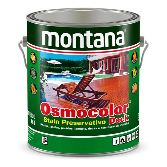 Stain Osmocolor Montana Uv Deck 3,6lt Castanho Acabamento Acetinado