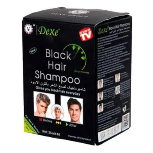 10 Shampoo Tinte Cabello Dexe Black Canas Negro Sin Amoniaco