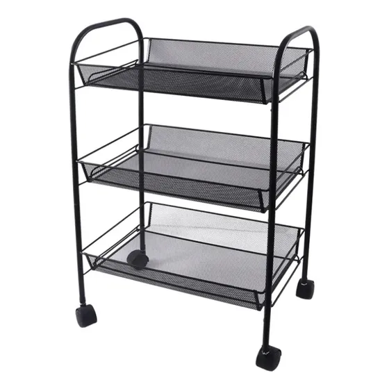 Carrito Organizador Almacenador 3 Niveles Mesh Con Ruedas
