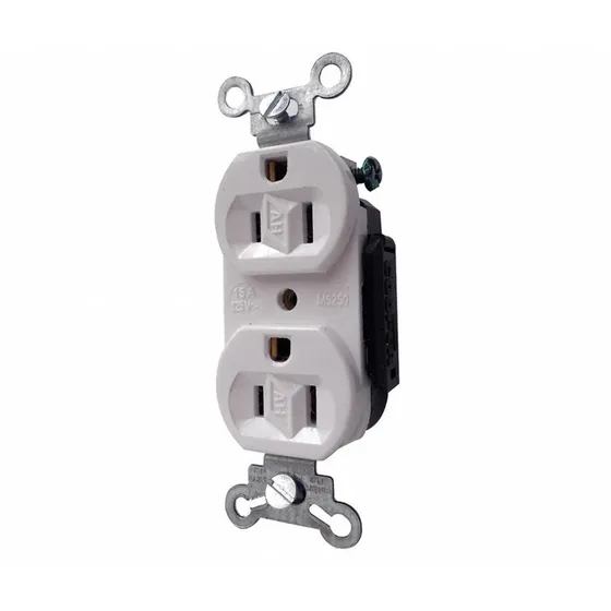 Receptáculo Duplex Arrow Hart 15a 2p 125v Blanco Polarizado
