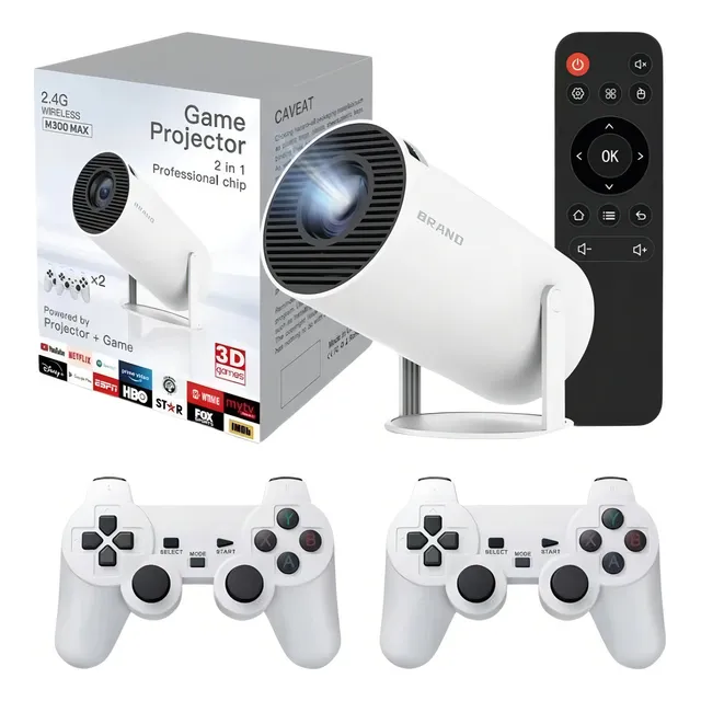 Proyector mini Tecnopro Proyector 2.4G Wireless Game Projector 4k blanco