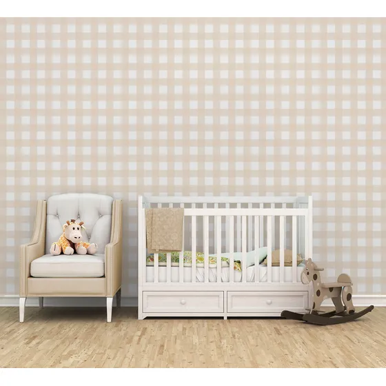 Papel De Parede Xadrez Quadradinhos Marrom Infantil 1m Pp669