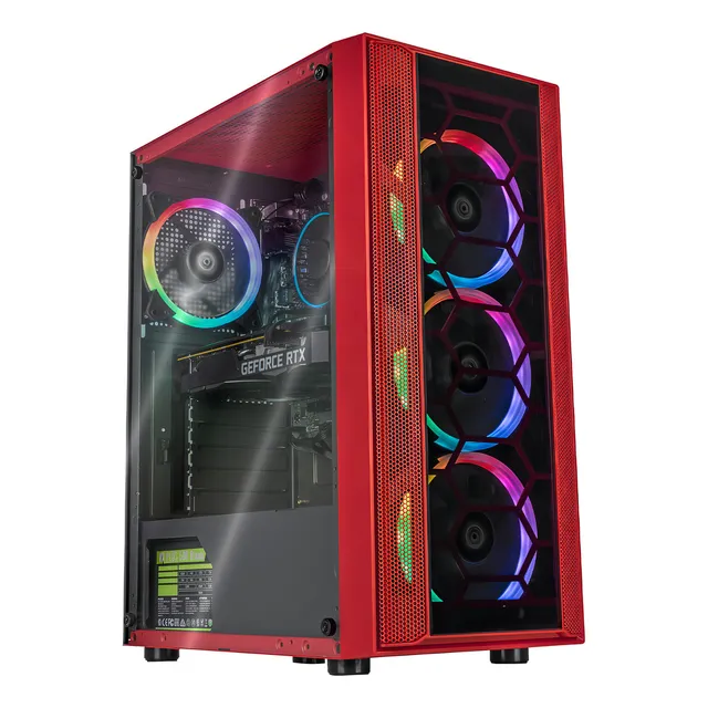 Xtreme PC Gaming GeForce RTX 3050 Core I3 12100F 16GB SSD 500GB WIFI Red