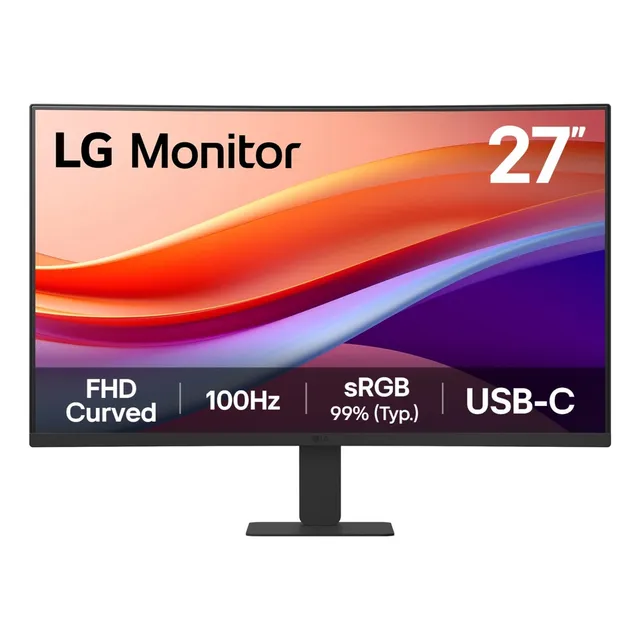 Monitor 27 LG 27u421a-b Fhd Curvo Usb-c 100hz 1920 X 1080 Color Negro