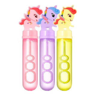 Burbujas Burbujero De Jabon Juguete Para Niños Con 3 Frascos Color Unicornio Burbujas Burbujero De Jabon Juguete Para Niños Con 3 Frascos Color Unicornio