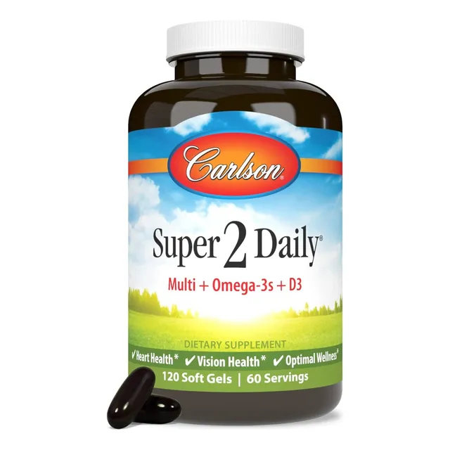 Carlson Labs Super-2-daily Vitam Y Minerales 120 Softgel Sabor Sin Sabor
