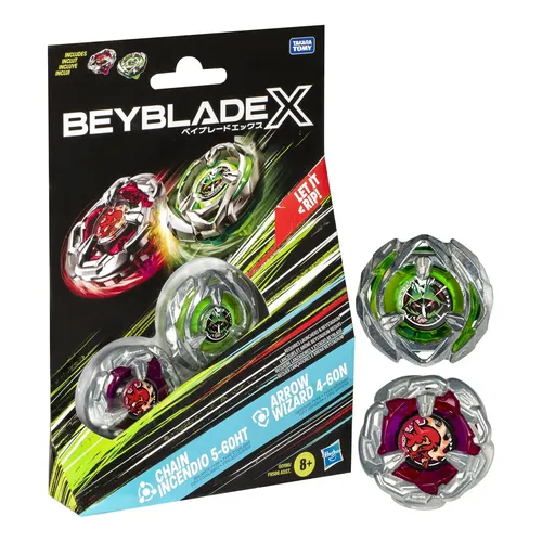 CHARLE eterrite AURAMAGE 3点セット Beyblade X Chain Incendio 5-60ht E Arrow Wizard 4-60n D