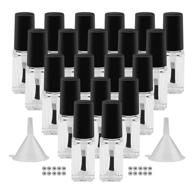Gther 20 Botellas Pequeñas Vacías De Cristal Para Esmalte De