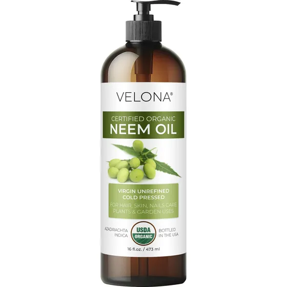 Aceite De Neem Velona, 100% Orgánico Puro, 480 Ml, Para Cabe