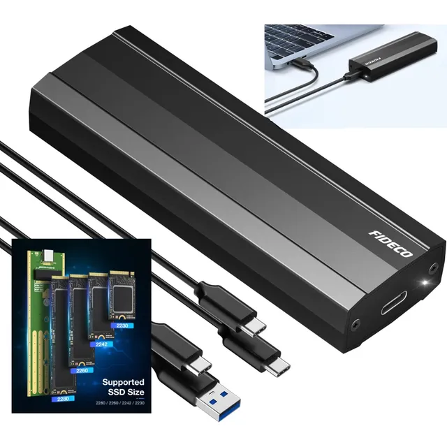 M.2 Nvme Adaptador Sata Ssd Gabinete,usb 3.1gen 2 10gbp,uasp