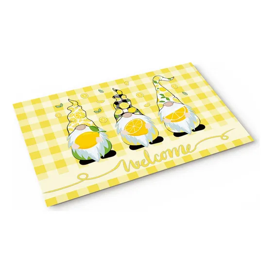 Alfombra Baño Diseño Gnomo Limon Rejilla Amarilla Fresca 20