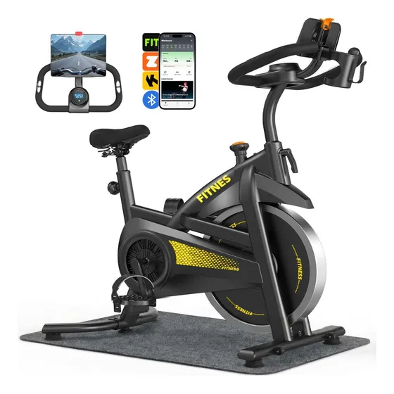 App+bluetooth+ Tapete Incluso Adequado Para Pessoas Com Peso Até 150 Quilos E Altura Entre 150 E 200 Cm / Bicicleta Ergométrica Spinning Profissional Inércia 12 Kg