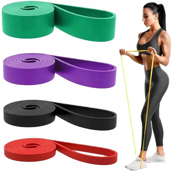 Kit 4 Faixas Elásticas Treino Elásticos Super Band 4 Intensidades Forte Power Band