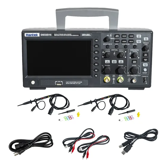 Osciloscópio Digital C/ Gerador Sinais 150mhz Hantek Dso2d15