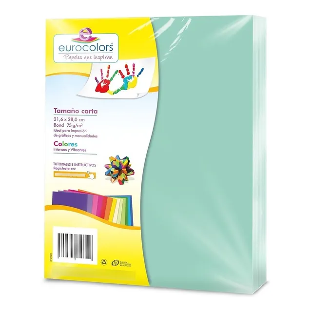 Bond Eurocolors Carta Azul Pastel - 100 Hojas