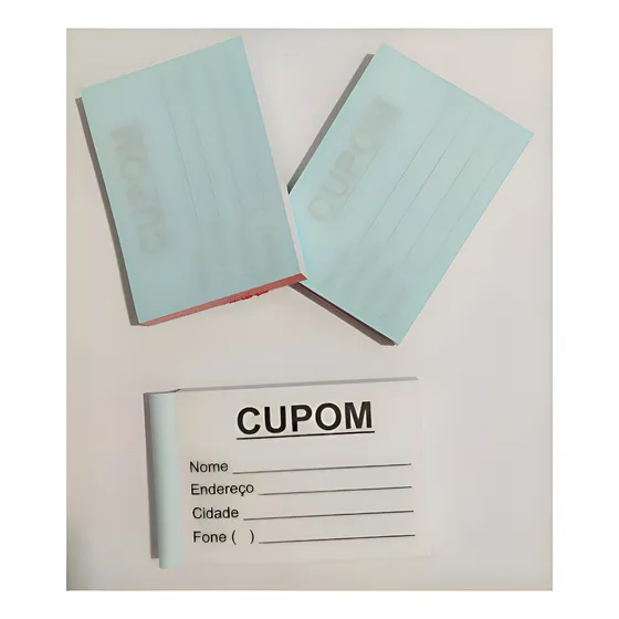 Cupom Para Sorteio 20 Blocos 100 Folhas / Fls Cada