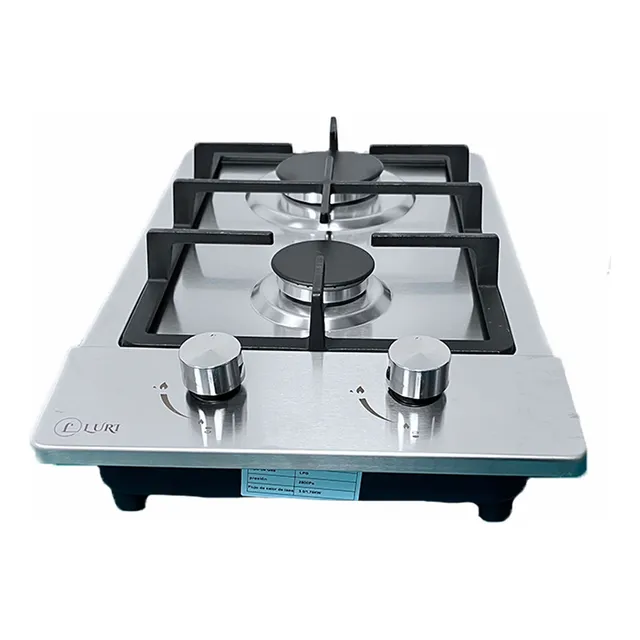 Encimera A Gas Luri Acero Inoxidable 2 Quemadores Gris 220v