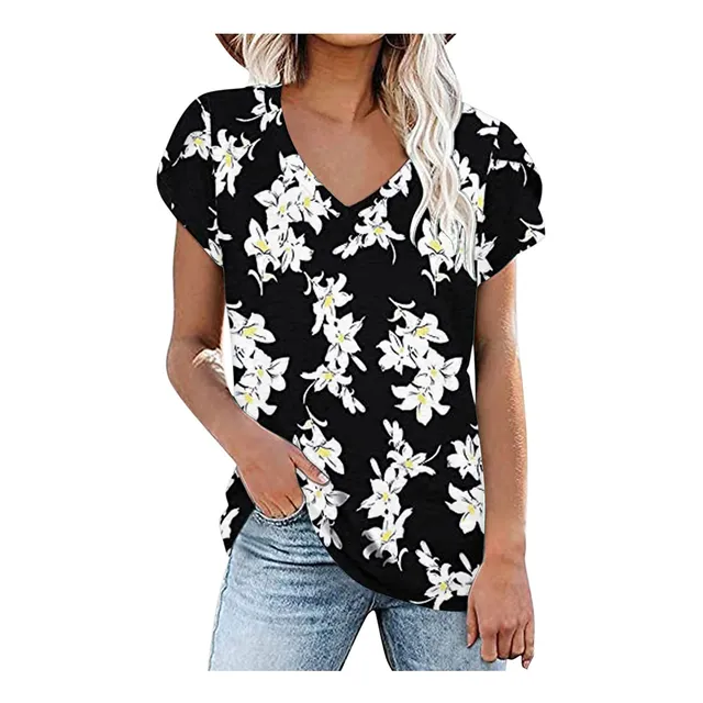 Tops Casual V 592 Camiseta Manga Corta Para Mujer Blusa Niña
