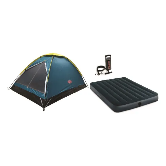 Combos Carpa Y Colchon + Inflador Camping Verano Acampar