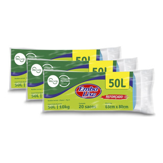 Saco De Lixo 50 L Azul Reforçado Kit 60 Un Lixeira Grande Saco De Lixo 50 L Azul Reforçado Kit 60 Un Lixeira Grande