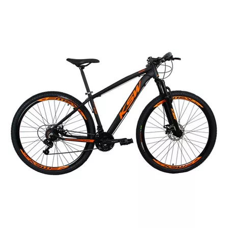 Bicicleta Aro 29 Ksw Xlt 2019 Alum Câmbios Shimano 24v Disco Cor Preto/laranja Tamanho Do Quadro 17