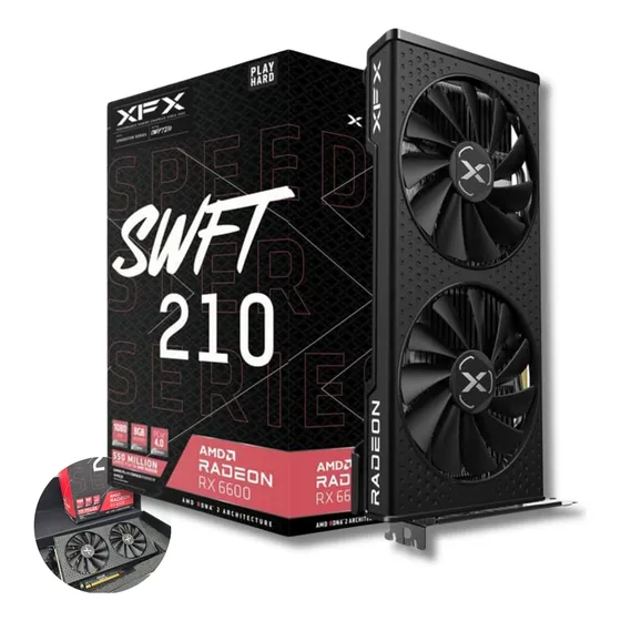 Placa De Vídeo Amd Radeon Rx6600 8gb Gddr6 Xfx Swft 210 Gpu