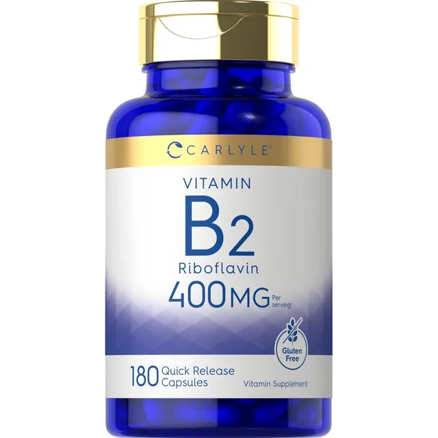 Vitamina B-2 400 Mg -  180 Cápsulas Carlyle Sin Sabor