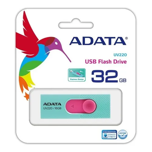Memoria Usb Portátil 2.0 32gb Uv220 Tiffany Rosa Adata /v Nombre Del Diseño Tiffany Color Turquesa/rosa