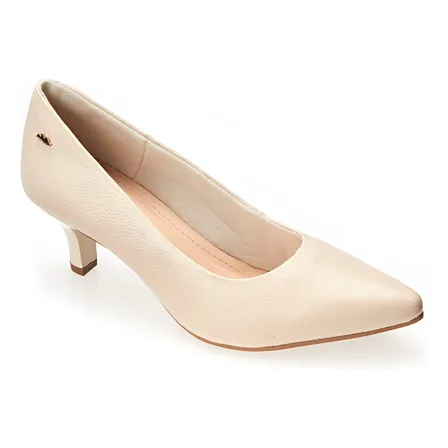 Scarpin Casual Feminino Couro Salto Baixo Fino Dakota