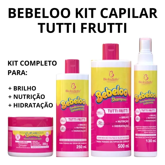 Kit Cuidado Capilar Bebeloo Tutti Frutti Cabelos Saudáveis!!