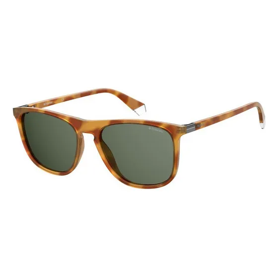 Gafas de sol polarizadas Polaroid Pld2092 Havana, color de marco: marrón claro, color de varilla, marrón claro, color de lente: gris oscuro, diseño cuadrado