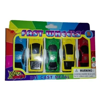 Set De 5 Carritos Semi Metalicos Juguetes Juego Niño Carros