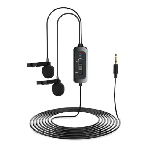 Micrófono Lcm5d Dual Lavalier Ckmova Color Negro