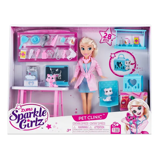 Muñeca Sparkle Girlz. Set Veterinaria Con Accesorios.  Mpuy