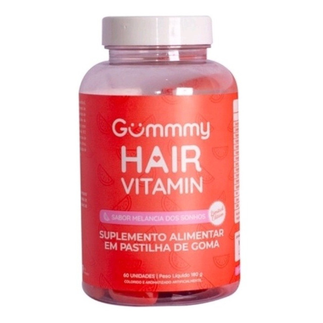 Gummy Hair Vitamina Melancia Suplemento 180g Cabelos Unhas