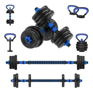 Halteres Kettlebell Barbell Regulåvel Até 10kg Kit 17 Peças Halteres Kettlebell Barbell Regulåvel Até 10kg Kit 17 Peças