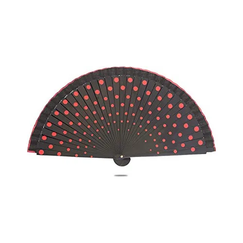 Abanico Español De Lunares Negros De 8 Pulgadas (21 Cm...