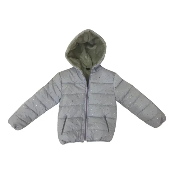 Campera Abrigada Foil Puntitos Nena . 