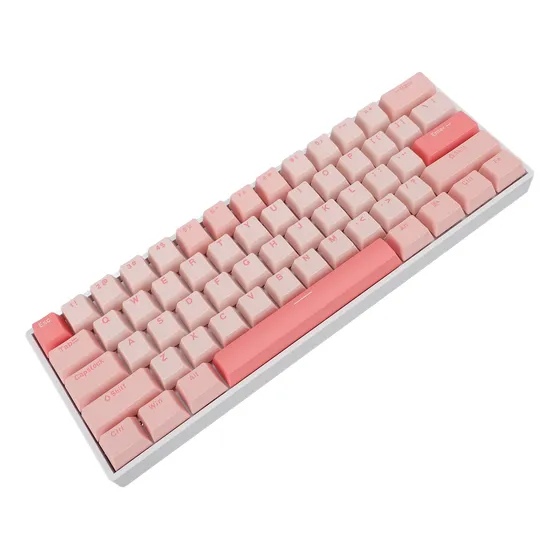 Teclado Mecánico Para Juegos Con Cable, 61 Teclas, Rojo, Rgb