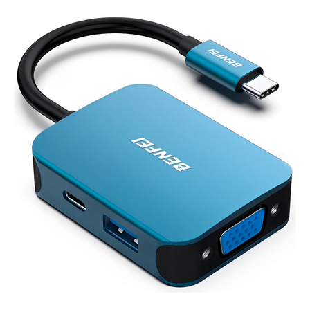 Benfei Hub Adaptador Multiportas 4 Em 1 P/usb C Azul Benfei Hub Adaptador Multiportas 4 Em 1 P/usb C Azul