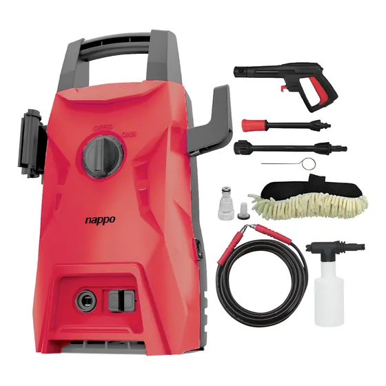 Hidrolavadora Nappo 1500w 120bar Man 5m + Jabonera + Esponja