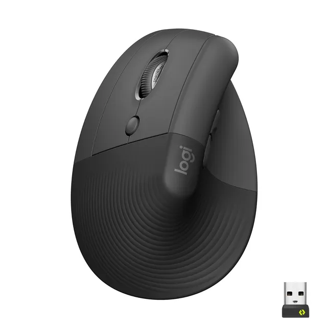 Logitech Lift Vertical Left, Mouse Ergonómico Avanzado Zurdo Color Negro