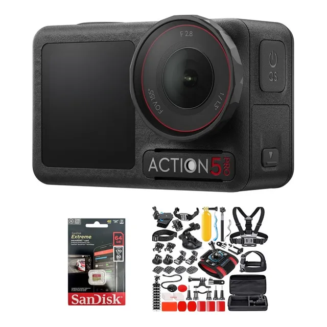 Cámara Dji Osmo Action 5 Pro + 64gb + Kit De Accesorios