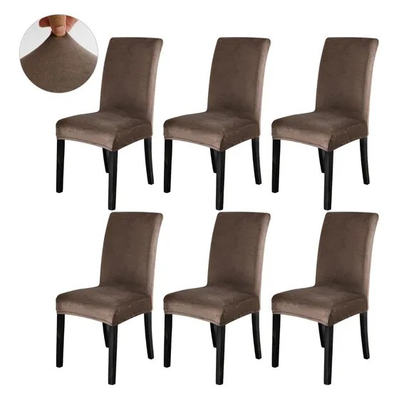Funda De Silla De Comedor Elástico Lavable Y Grueso 6 Piezas