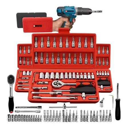 Kit Jogo De Chave Catraca Soquete 46 Peças Combo Jogo Ferramentas Profissional Chave Fenda Philips Soquete 1/4 Em Aço Crv Resistente Completo Para Manutenção Carro Moto Casa
