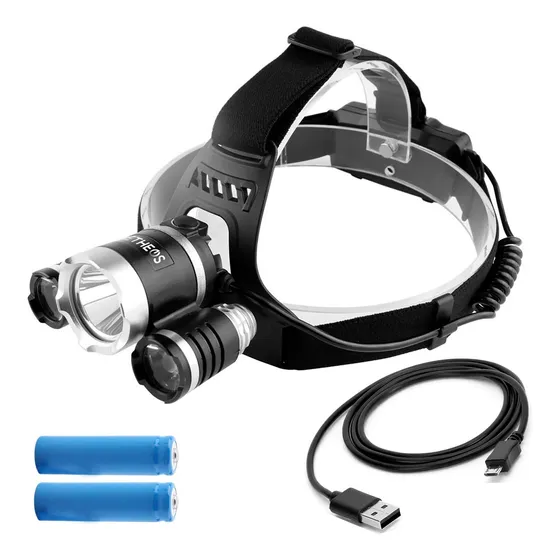 Linterna Minero Led Cabeza Vincha 3 Led Recargable 300m C E