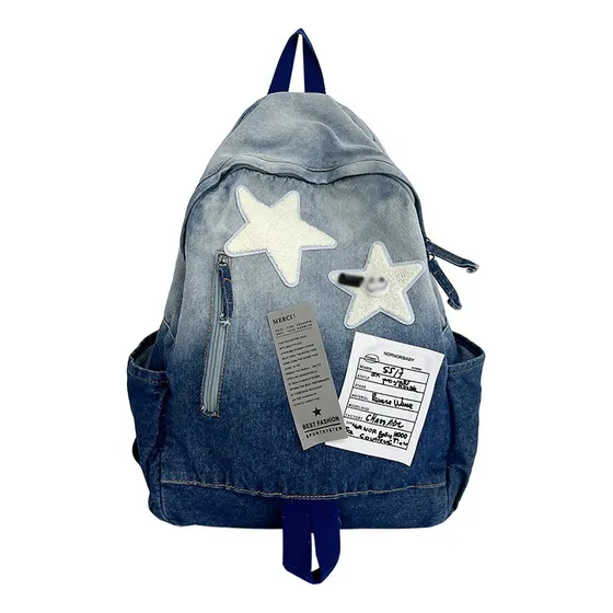 Mochila Fofa Y2k Com Mochila Estampada Estrela Para C